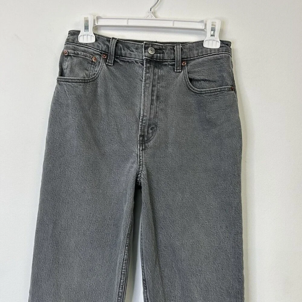 Abercrombie Fitch‎ 90s Straight Ultra High Rise Jeans Womens Size 26 Gray